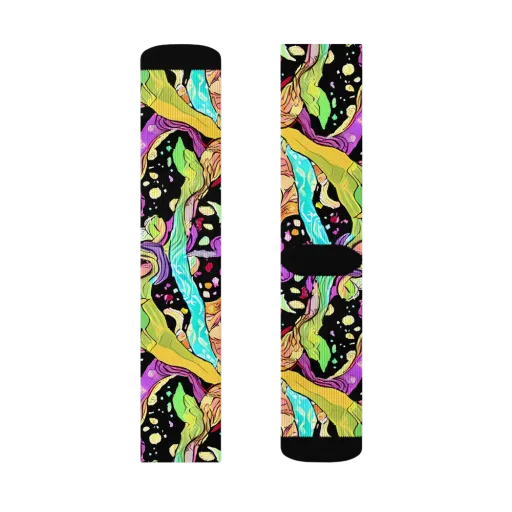 Neon Petal Riot on a Socks