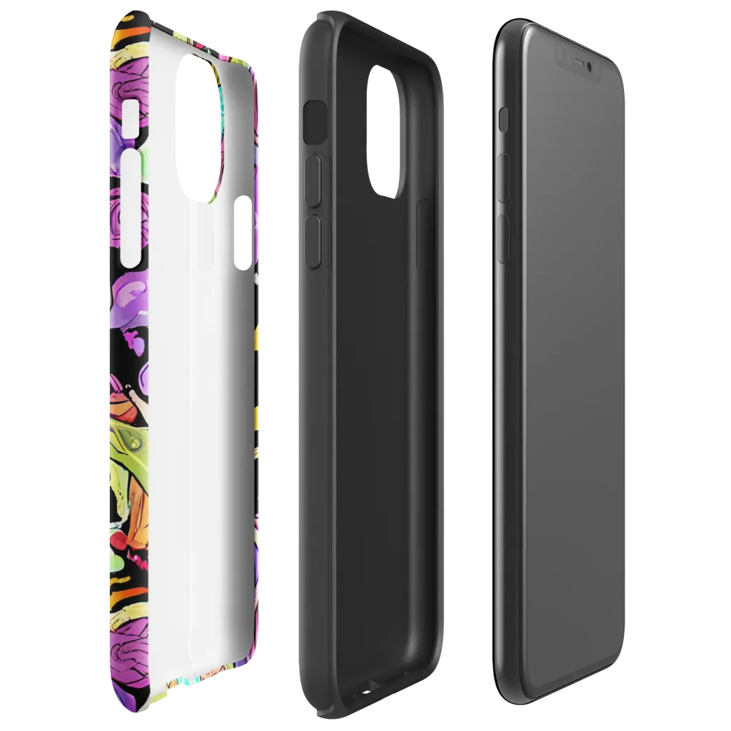 Neon Petal Riot on Tough Case for iPhone® — Right