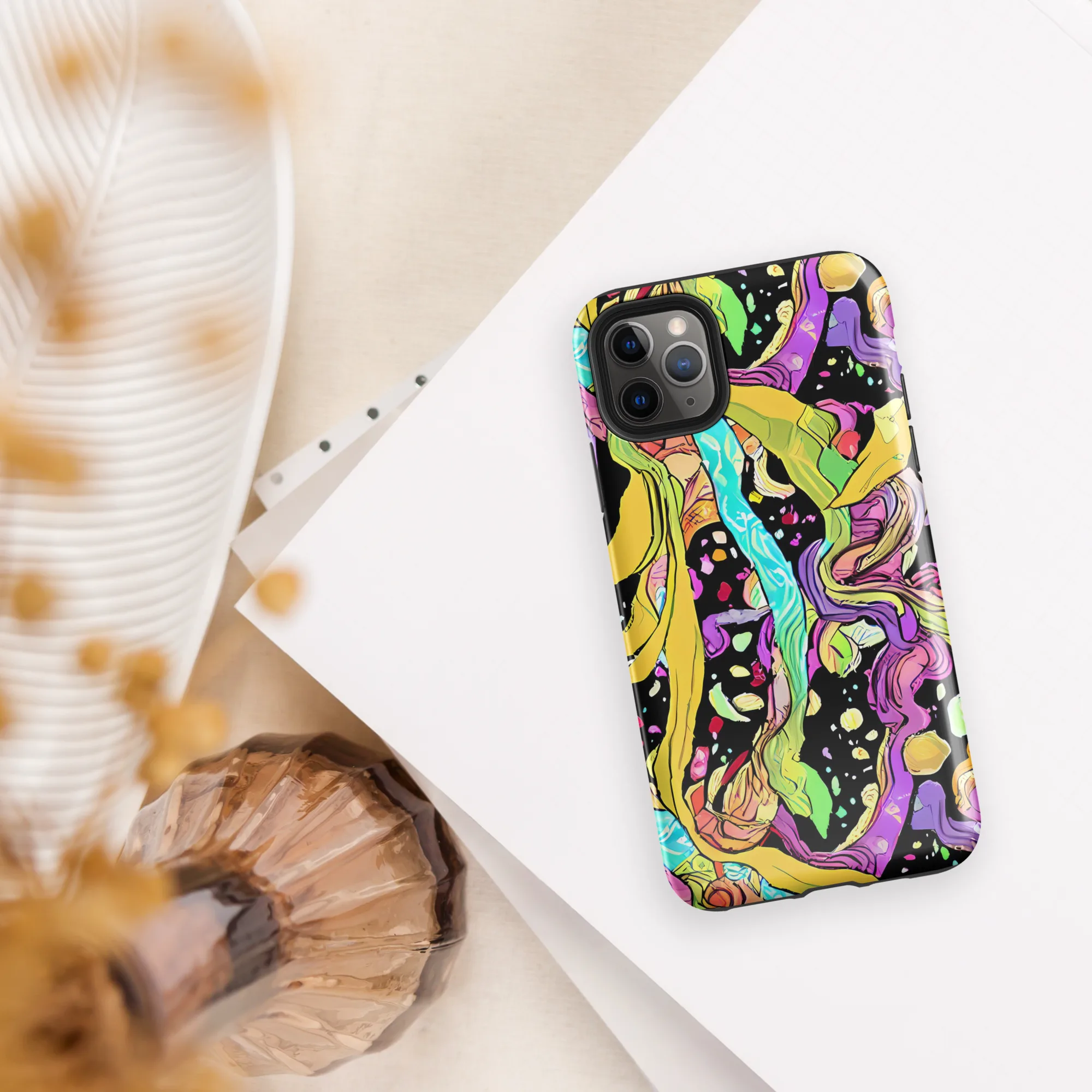 Neon Petal Riot on Tough Case for iPhone® — Front