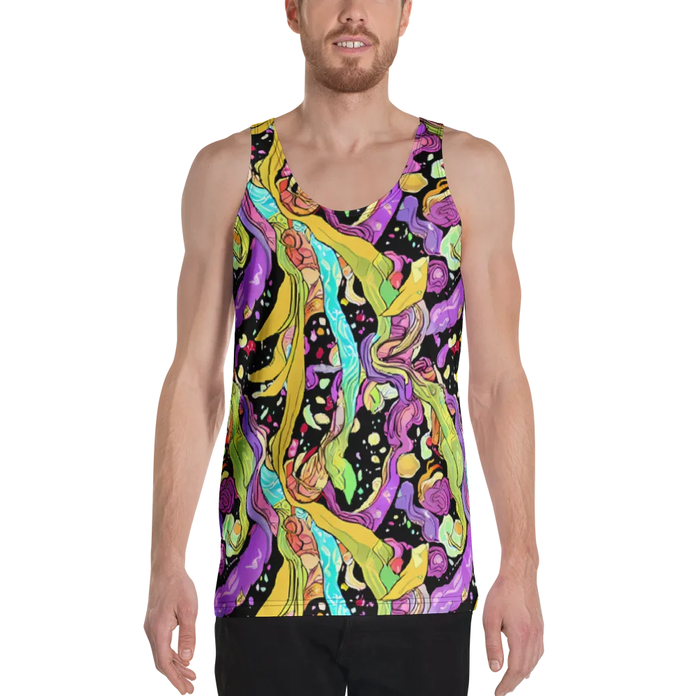 Neon Petal Riot on Men's Tank Top — Front