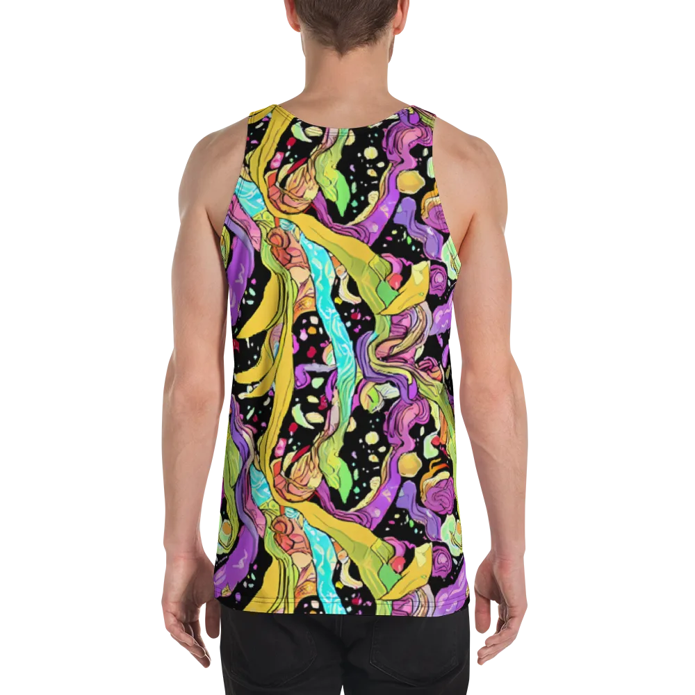 Neon Petal Riot on Men's Tank Top — Back