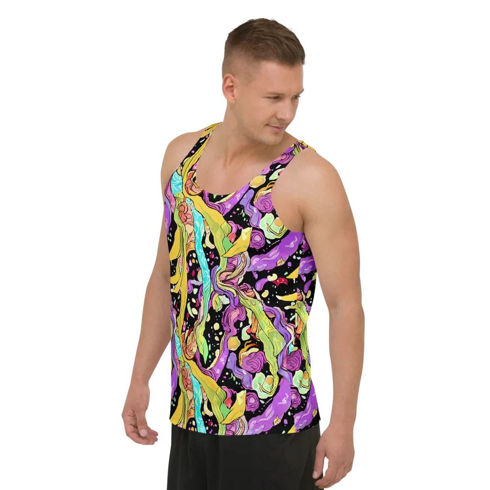 Neon Petal Riot on Men's Tank Top — Left Front