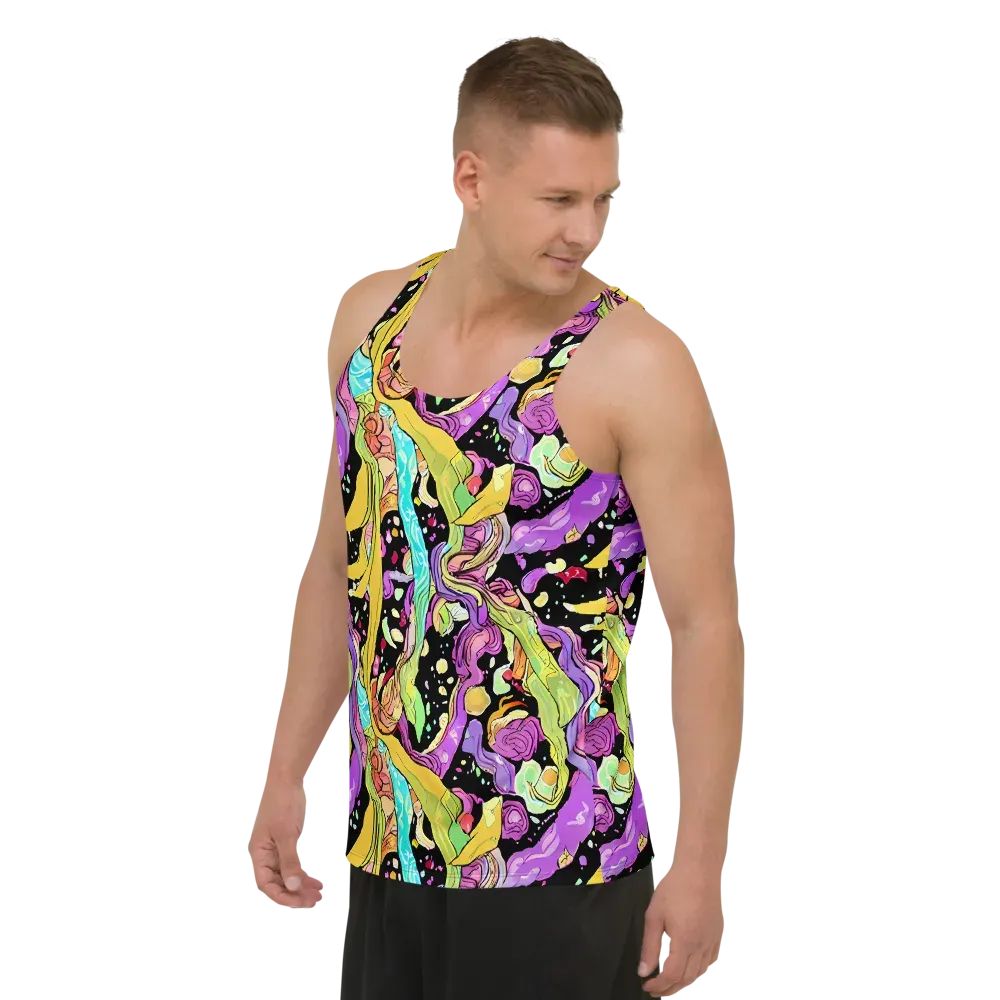 Neon Petal Riot on Men's Tank Top — Left Front