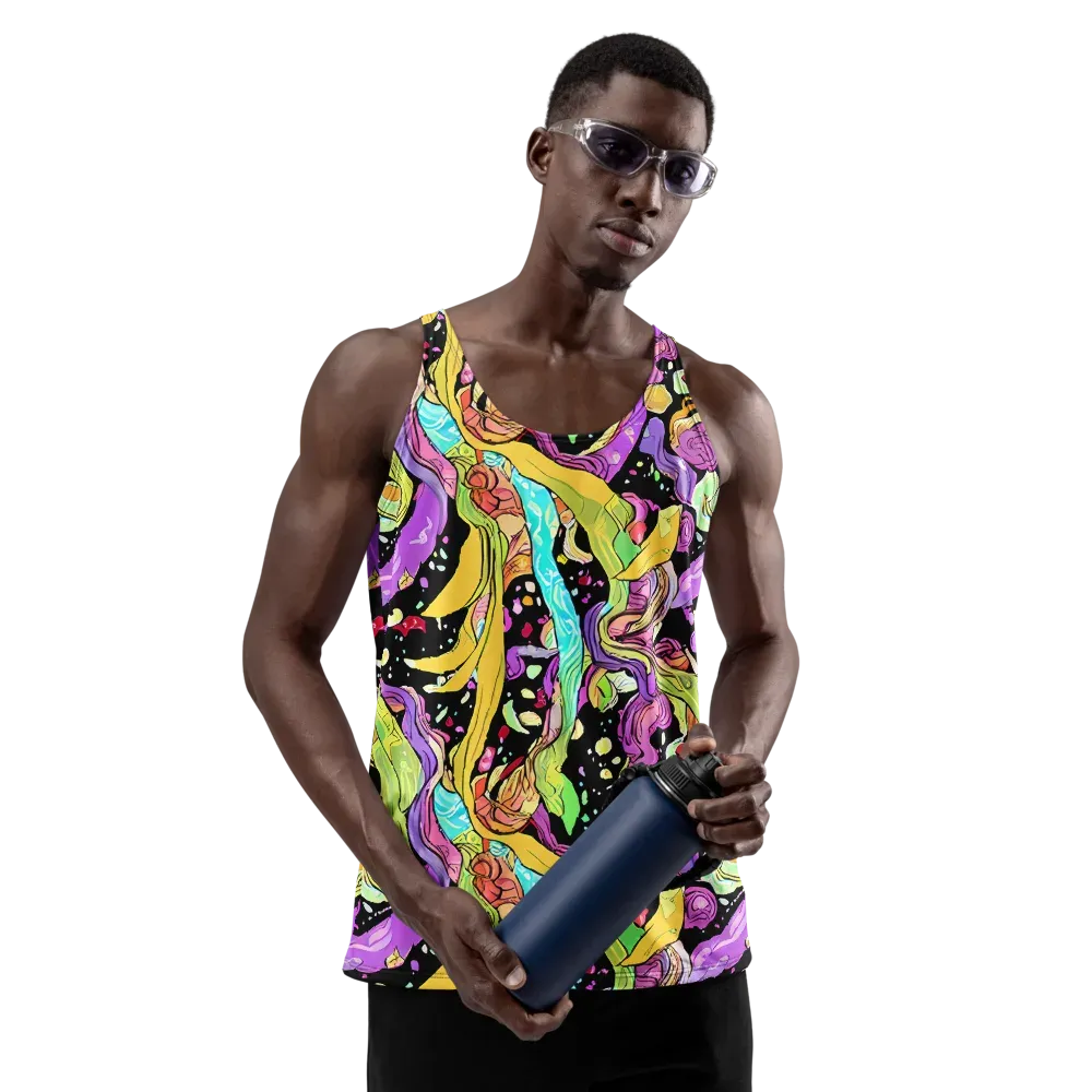 Neon Petal Riot on Men's Tank Top — Front