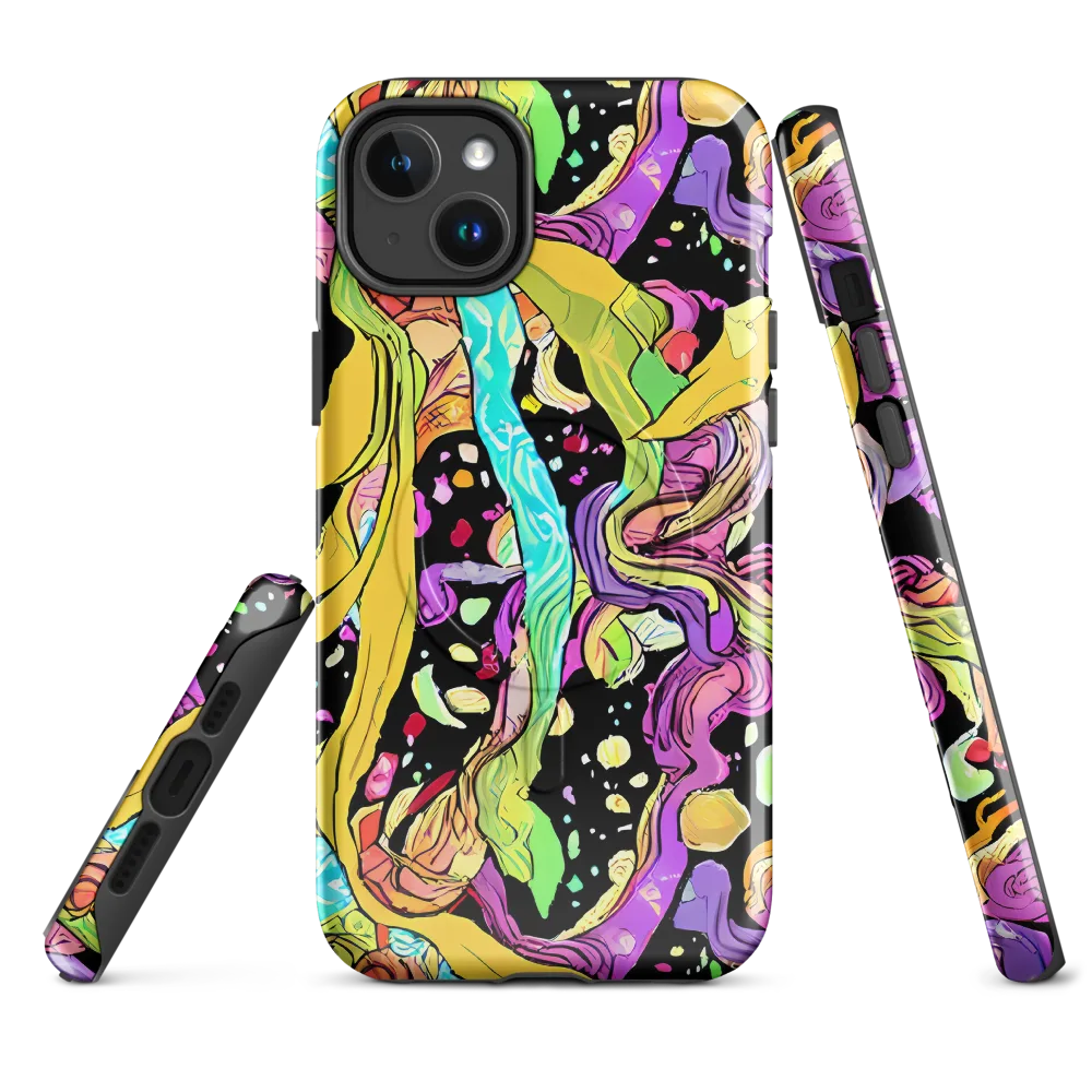 Neon Petal Riot on MagSafe Tough Case for iPhone® — Front