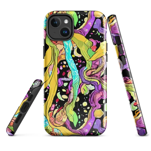 Neon Petal Riot on a MagSafe Tough Case for iPhone®
