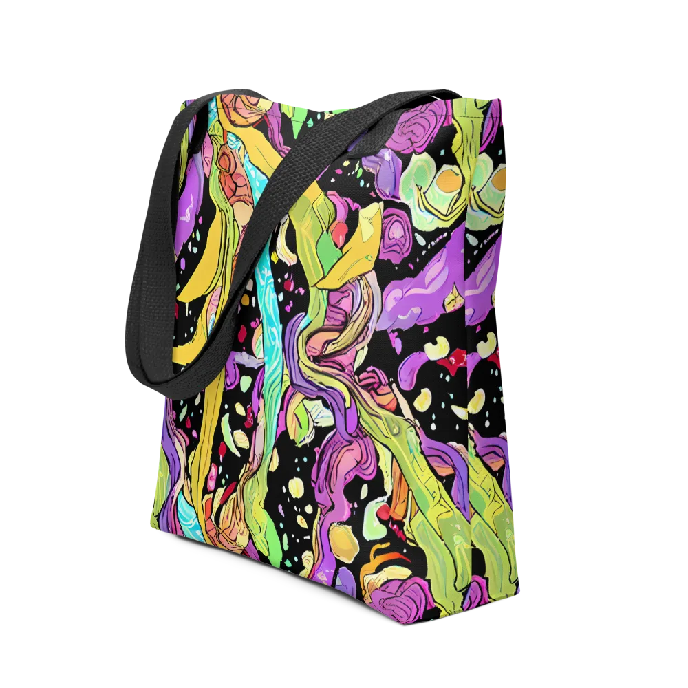 Neon Petal Riot on Tote Bag — Front
