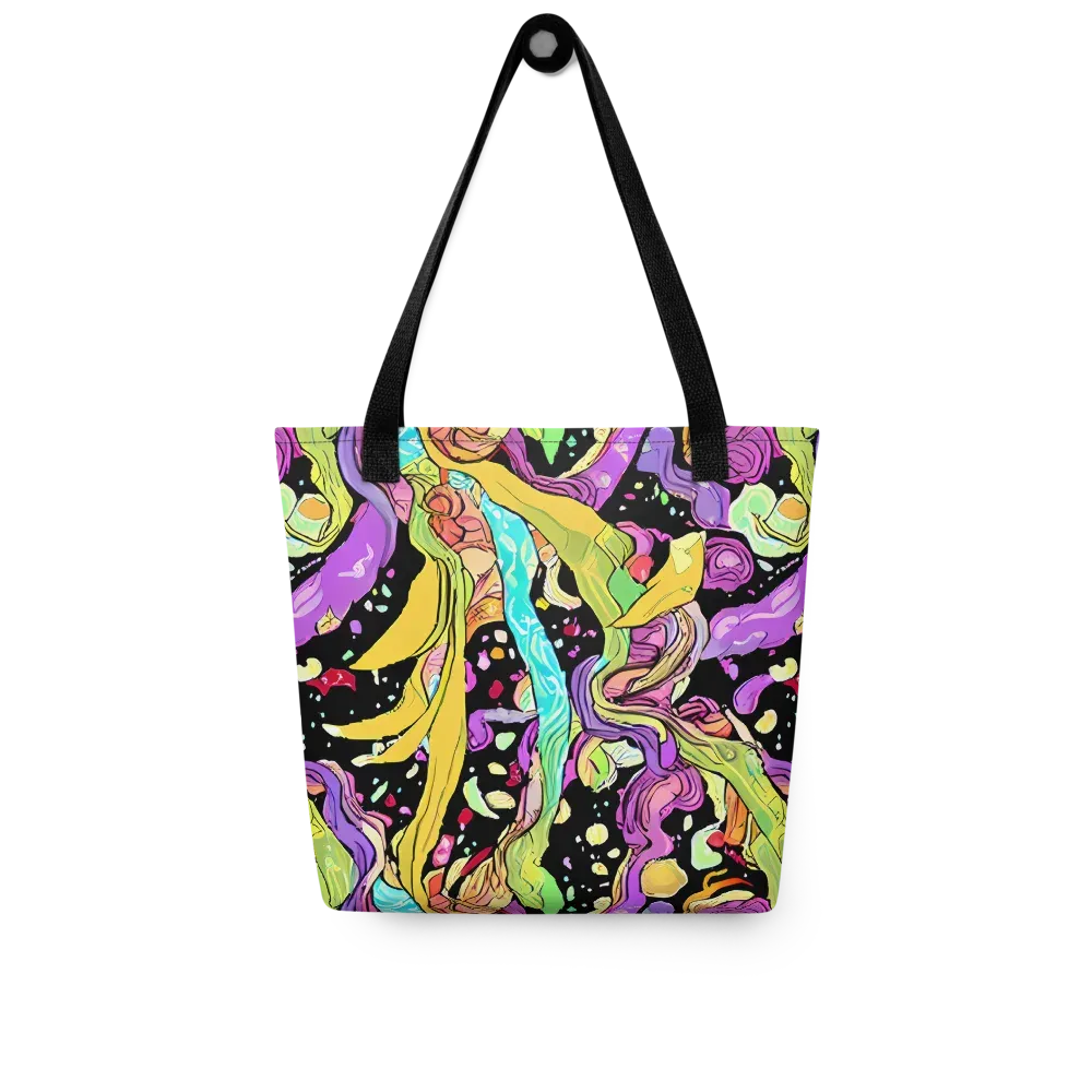 Neon Petal Riot on Tote Bag — Front