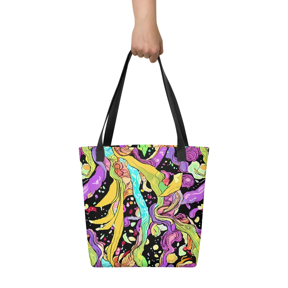 Neon Petal Riot on Tote Bag — Front