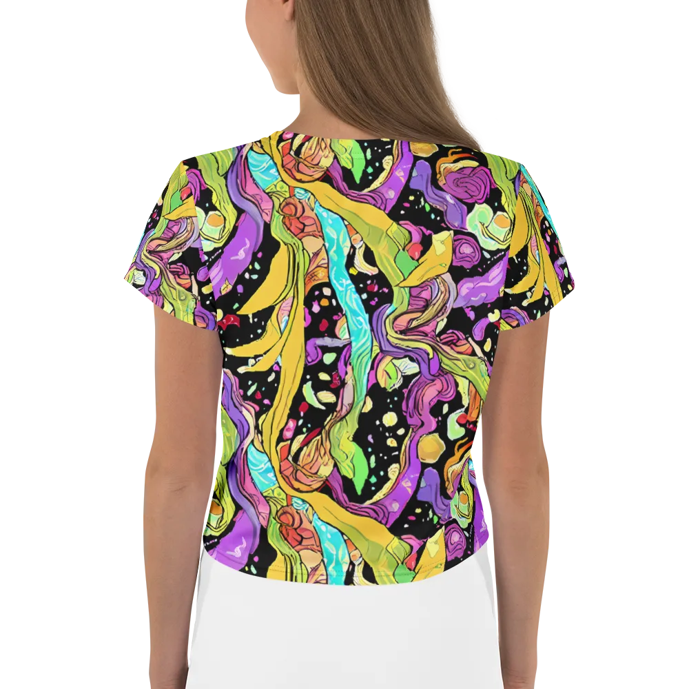 Neon Petal Riot on Crop Tee — Back