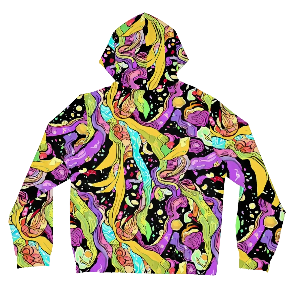 Neon Petal Riot on Women's Full-Zip Hoodie — Back