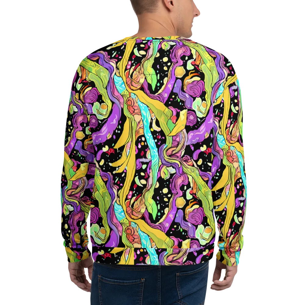 Neon Petal Riot on Sweatshirt — Back