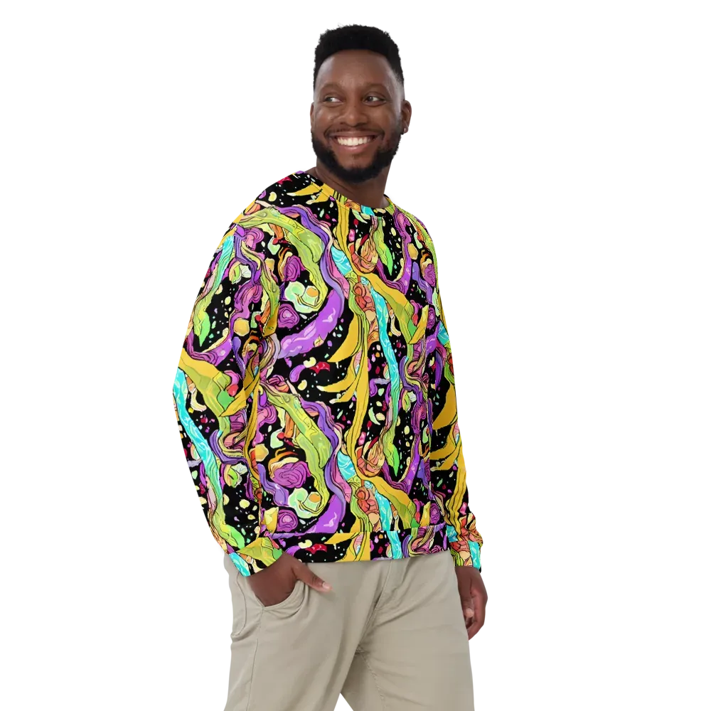 Neon Petal Riot on Sweatshirt — Front