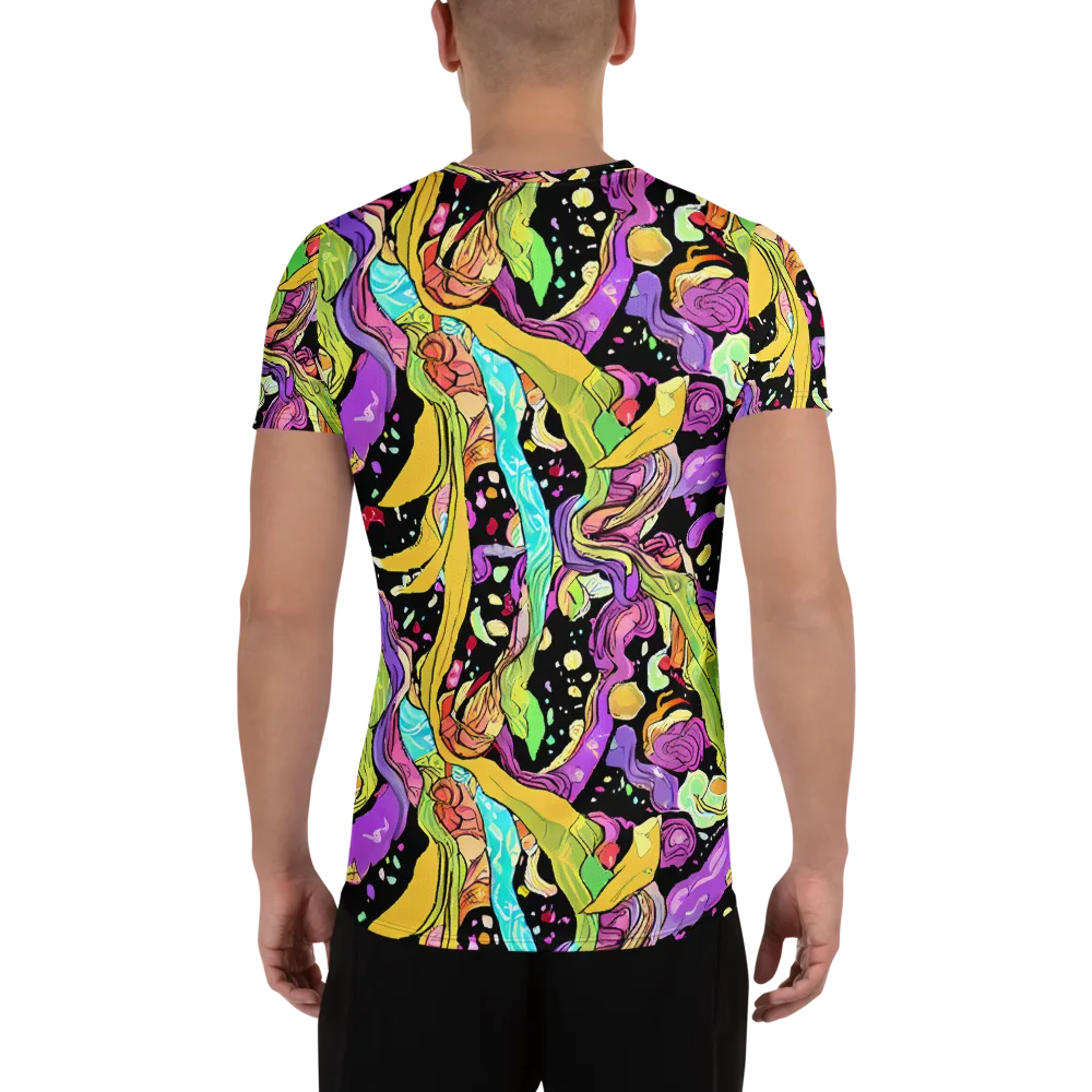 Neon Petal Riot on Men's Athletic T-Shirt — Back