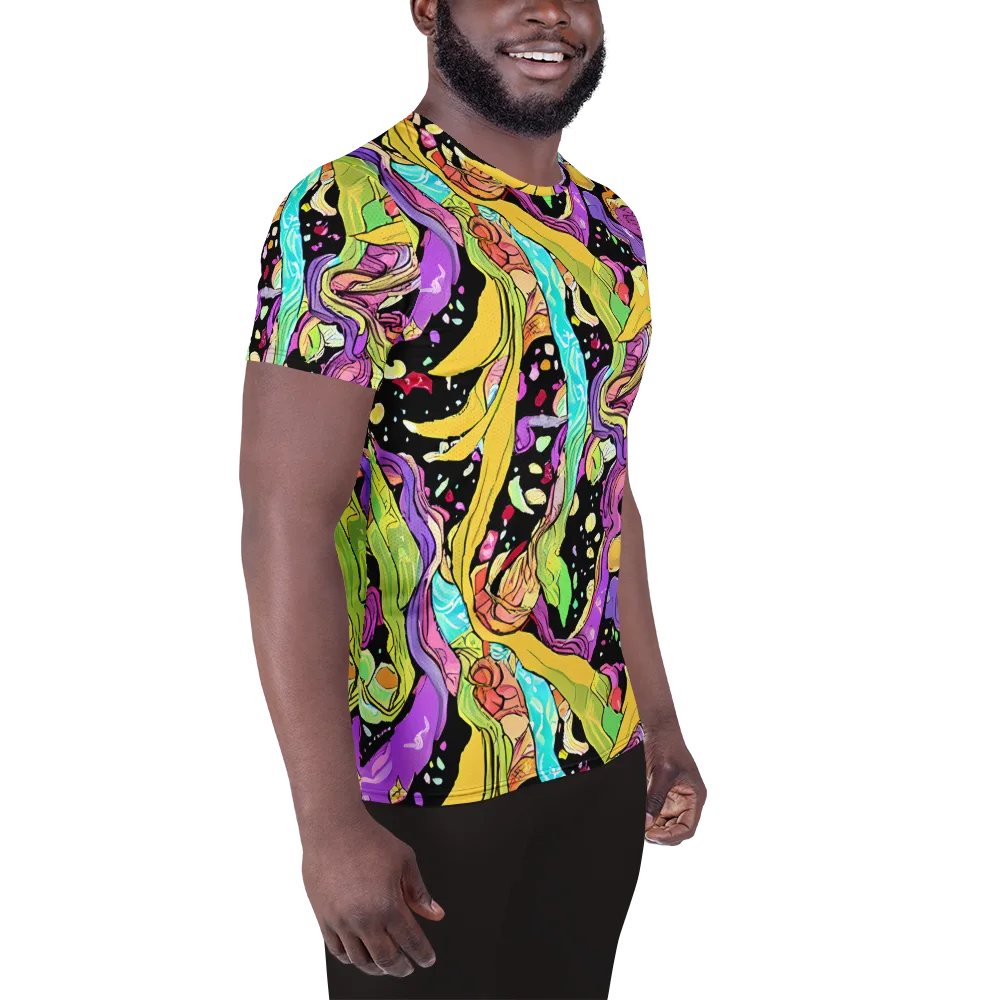 Neon Petal Riot on Men's Athletic T-Shirt — Right