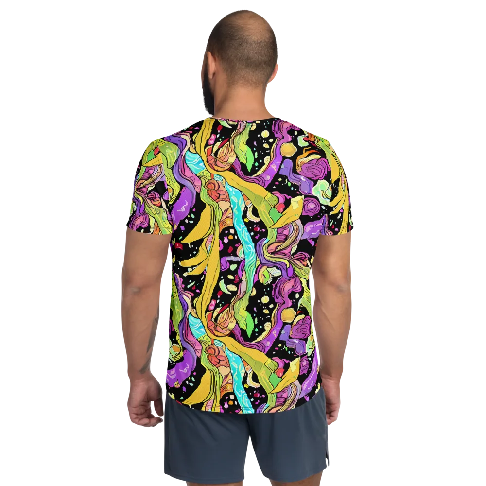 Neon Petal Riot on Men's Athletic T-Shirt — Back