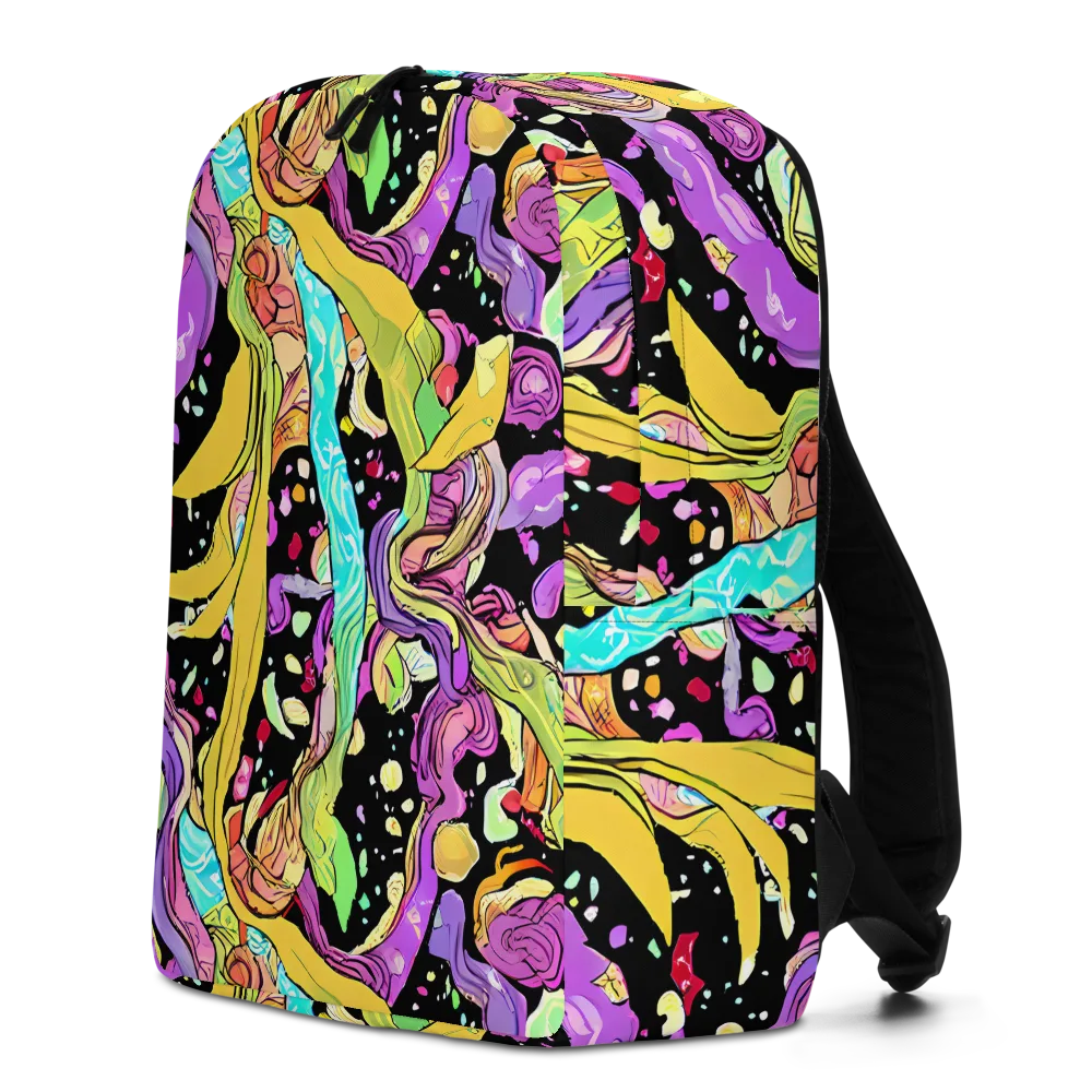 Neon Petal Riot on Minimalist Backpack — Left