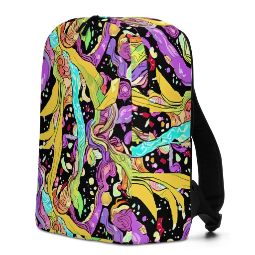 Neon Petal Riot on a Minimalist Backpack