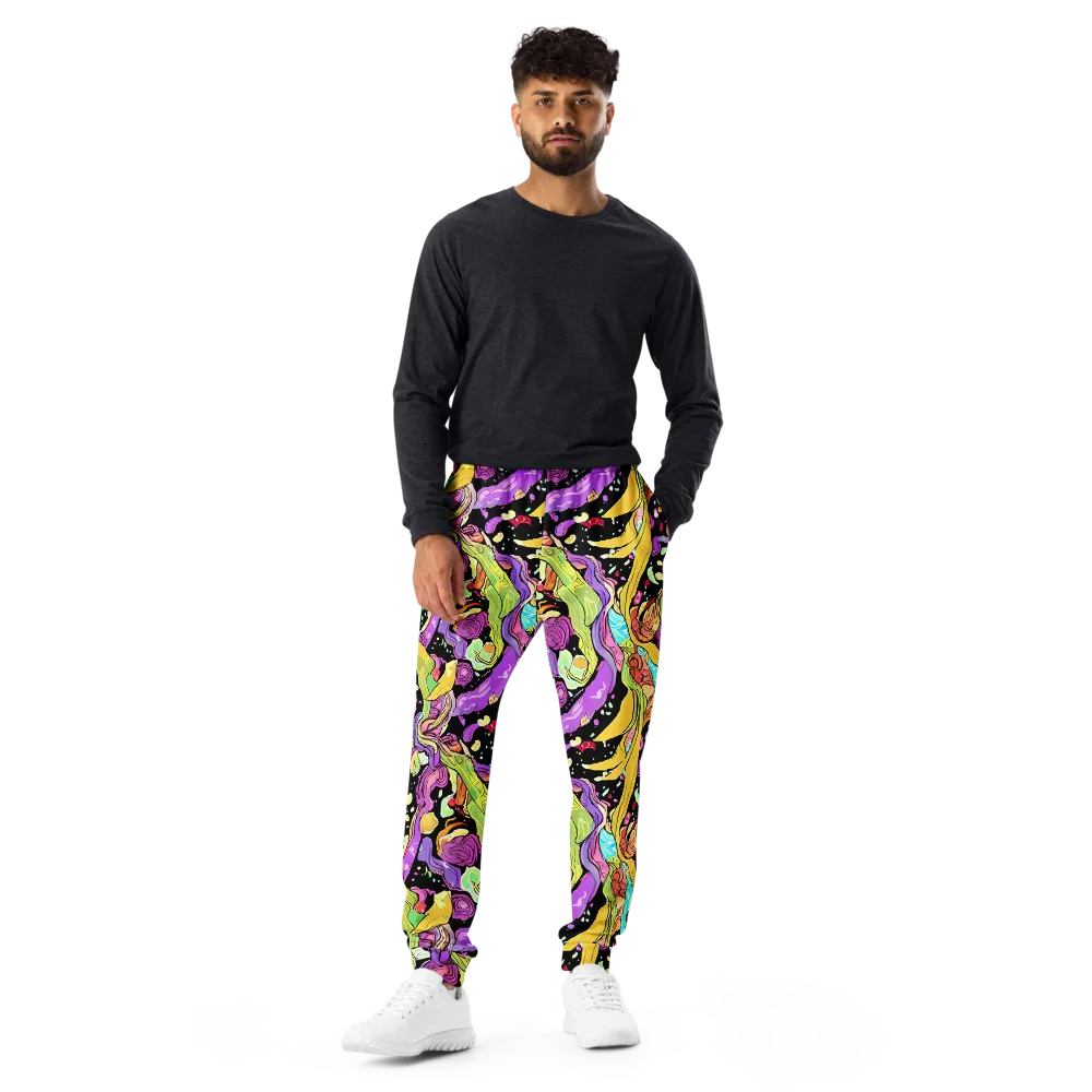 Neon Petal Riot on Men's Joggers — Front