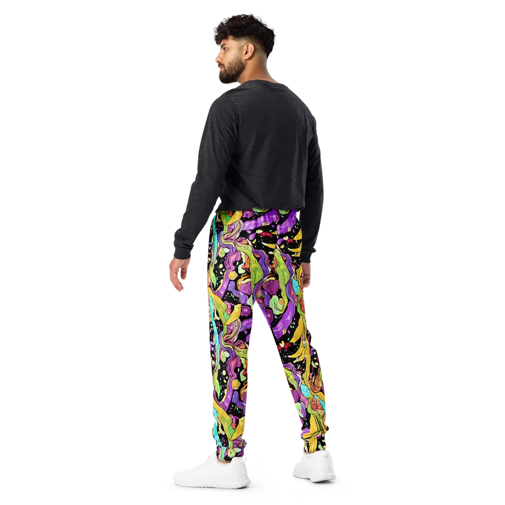 Neon Petal Riot on Men's Joggers — Back