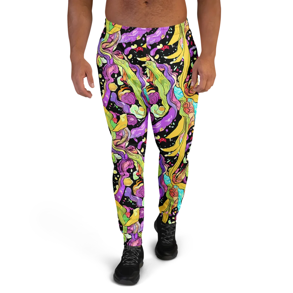 Neon Petal Riot on Men's Joggers — Front