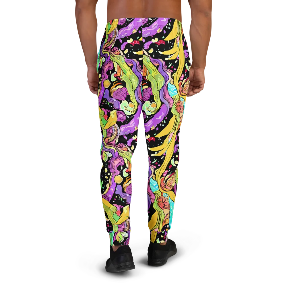 Neon Petal Riot on Men's Joggers — Back