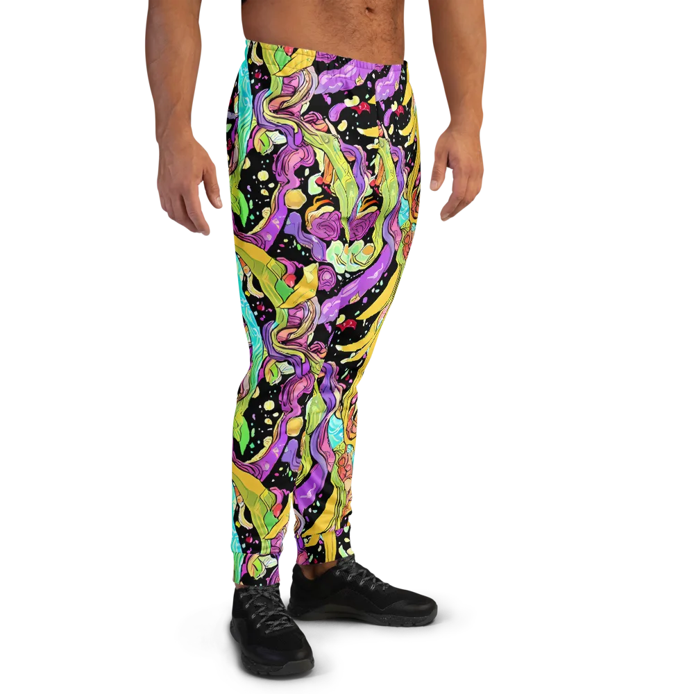 Neon Petal Riot on Men's Joggers — Right