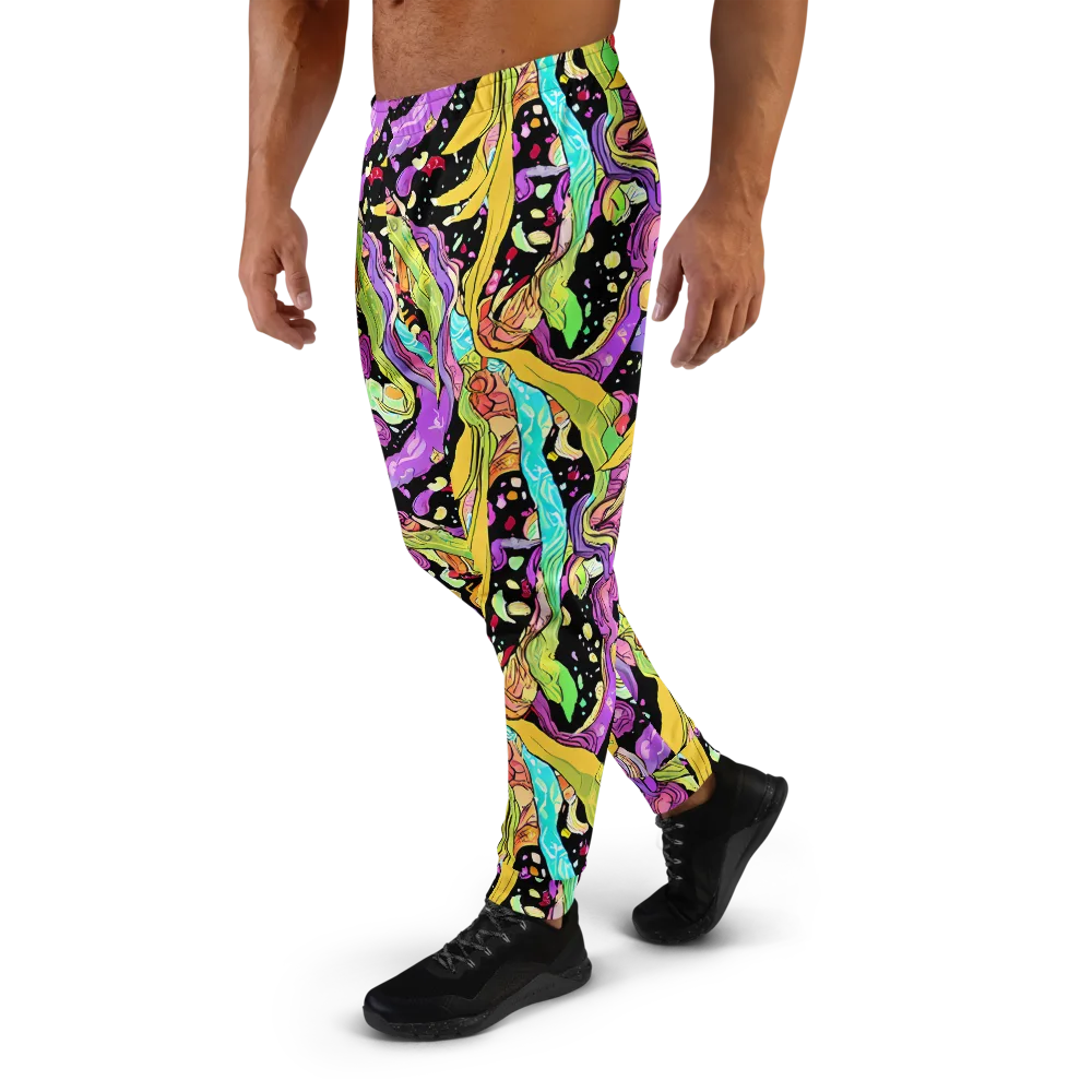 Neon Petal Riot on Men's Joggers — Left