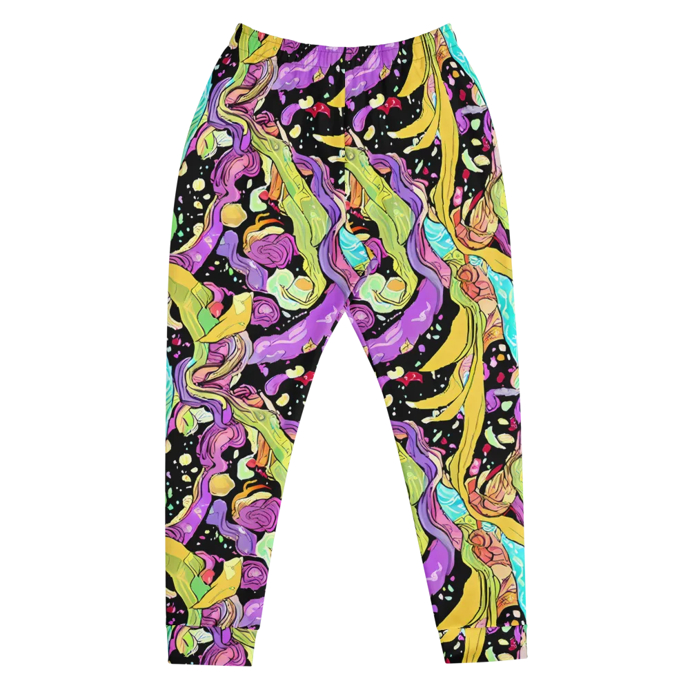 Neon Petal Riot on Men's Joggers — Front