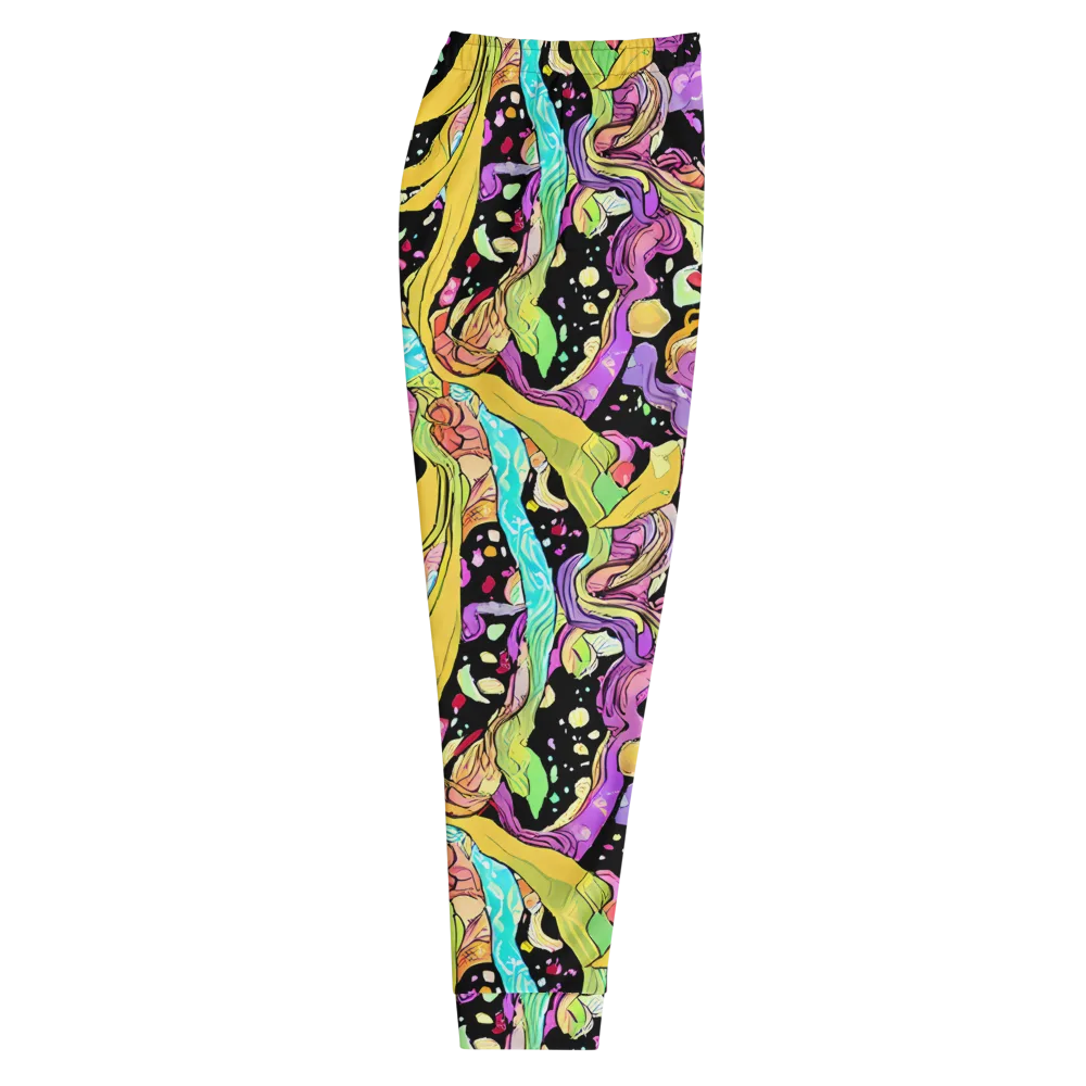 Neon Petal Riot on Men's Joggers — Right