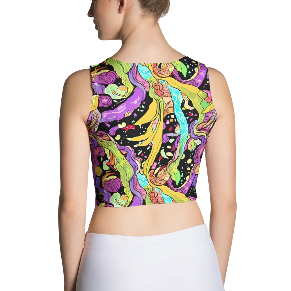 Neon Petal Riot on Crop Top — Back