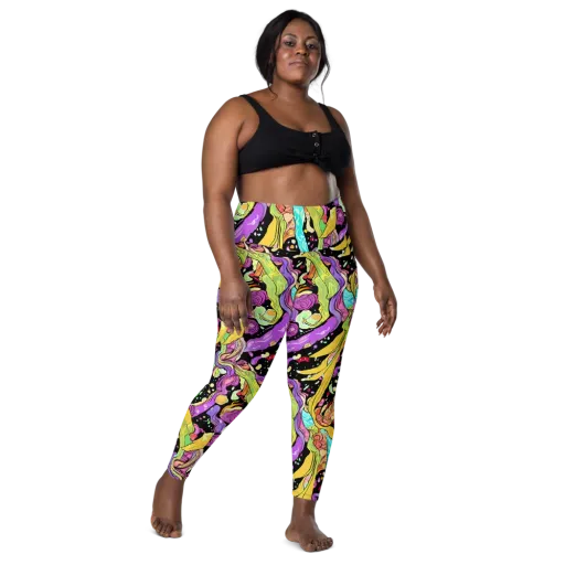 Neon Petal Riot on a Leggings with Pockets