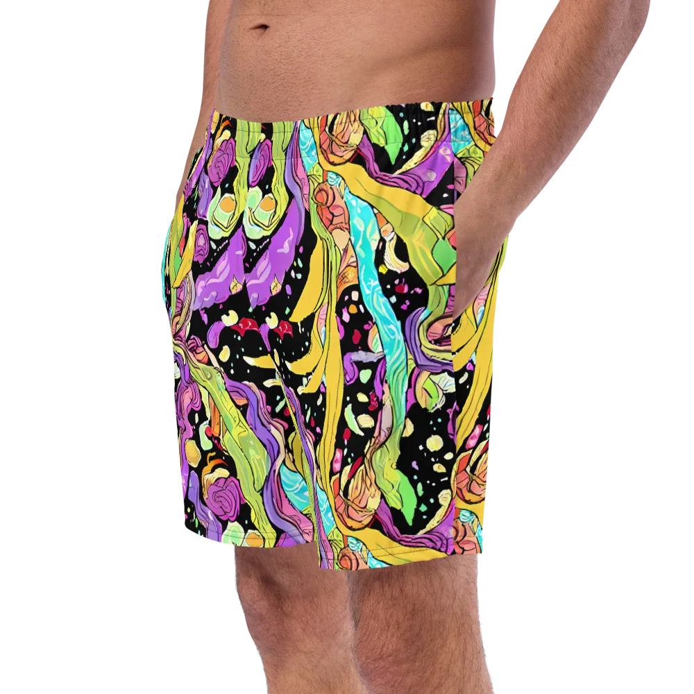 Neon Petal Riot on Swim Trunks — Left Front