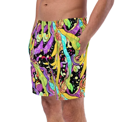 Neon Petal Riot on a Swim Trunks