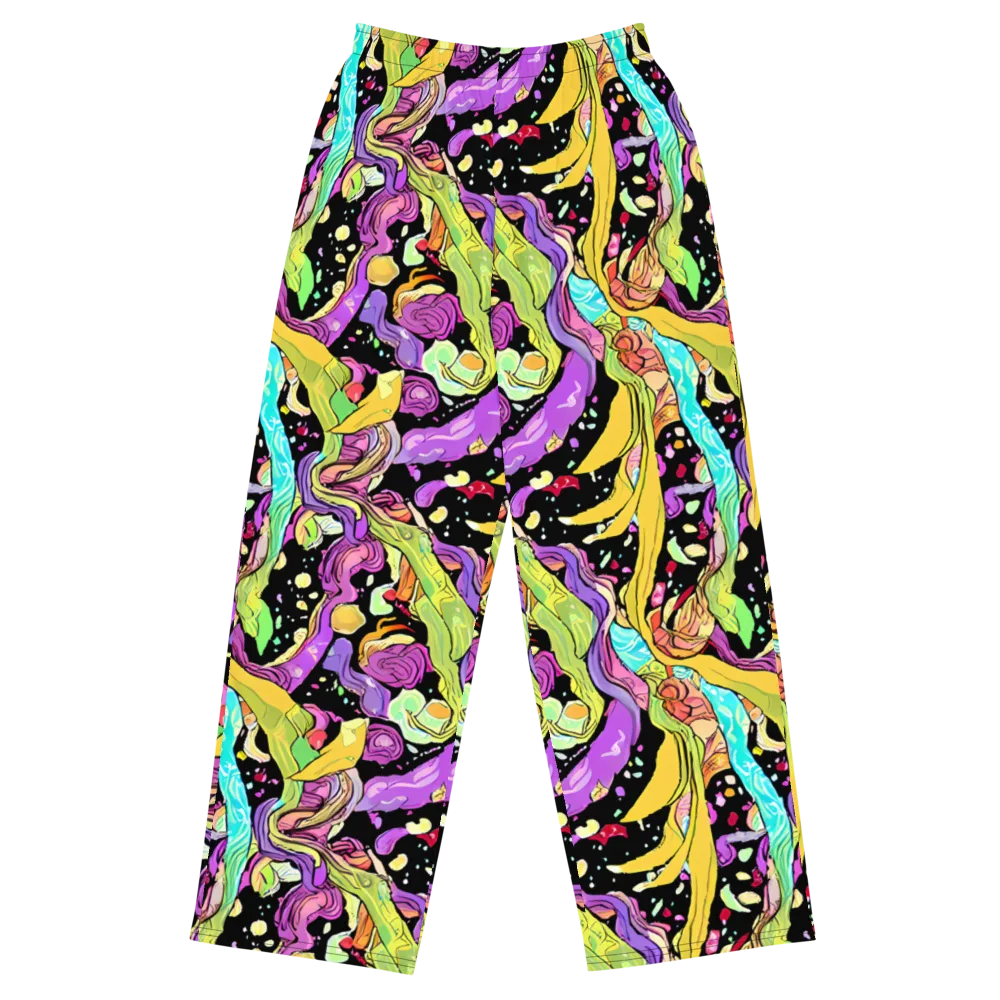 Neon Petal Riot on Wide-Leg Pants — Front
