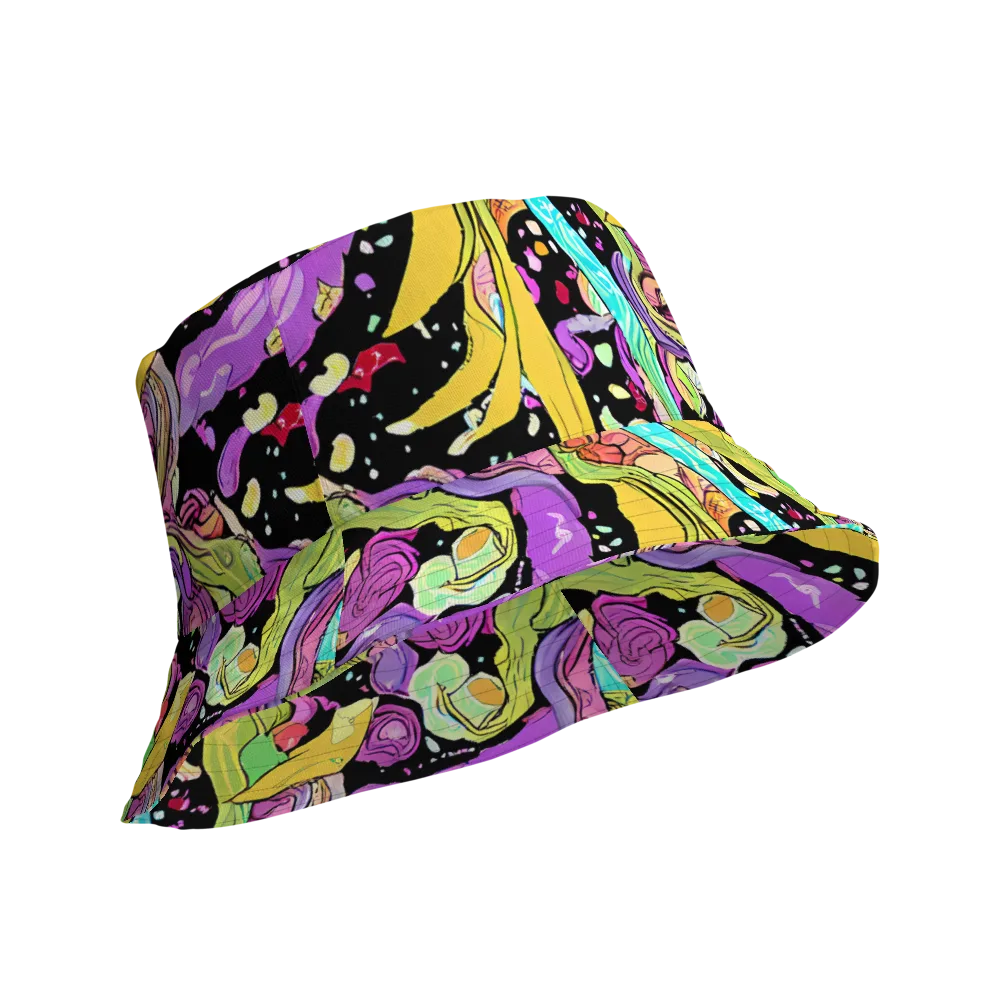 Neon Petal Riot on Reversible Bucket Hat — Product details Outside