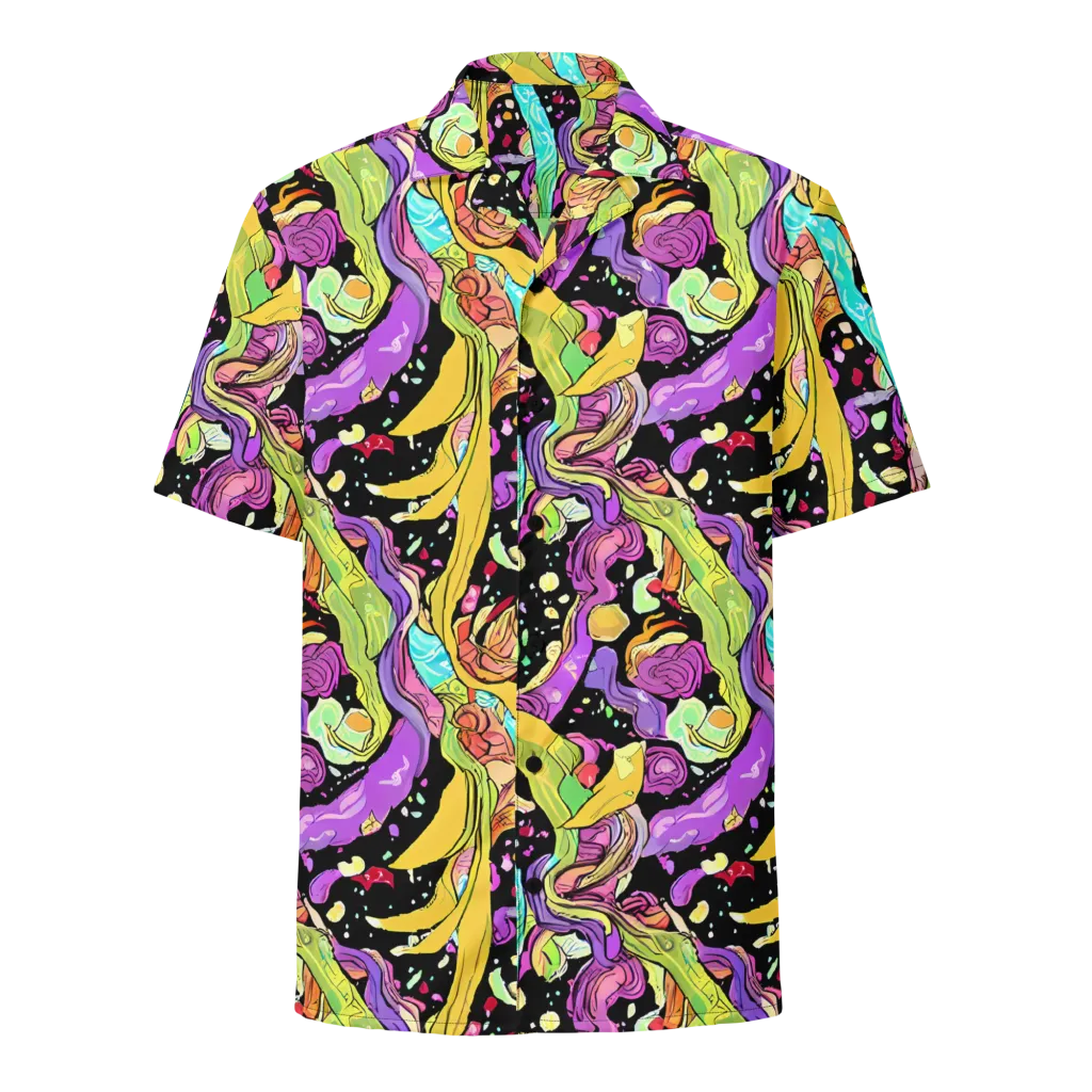 Neon Petal Riot on Button Shirt — Front