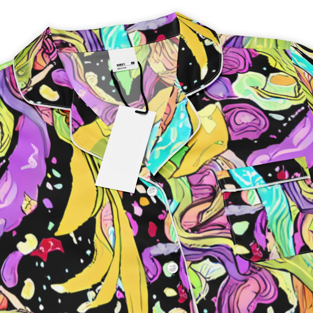 Neon Petal Riot on Women's Short Sleeve Pajama Top — Product details