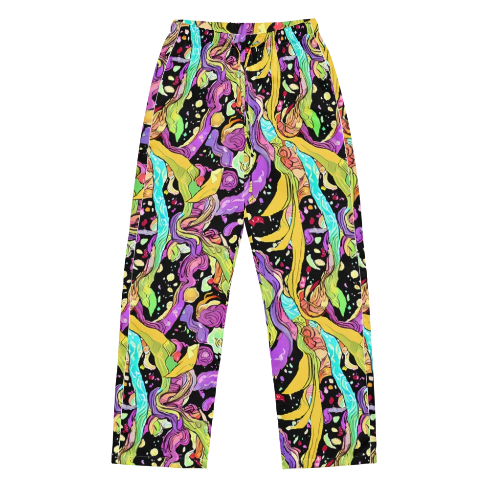 Neon Petal Riot on Women's Pajama Pants — Front