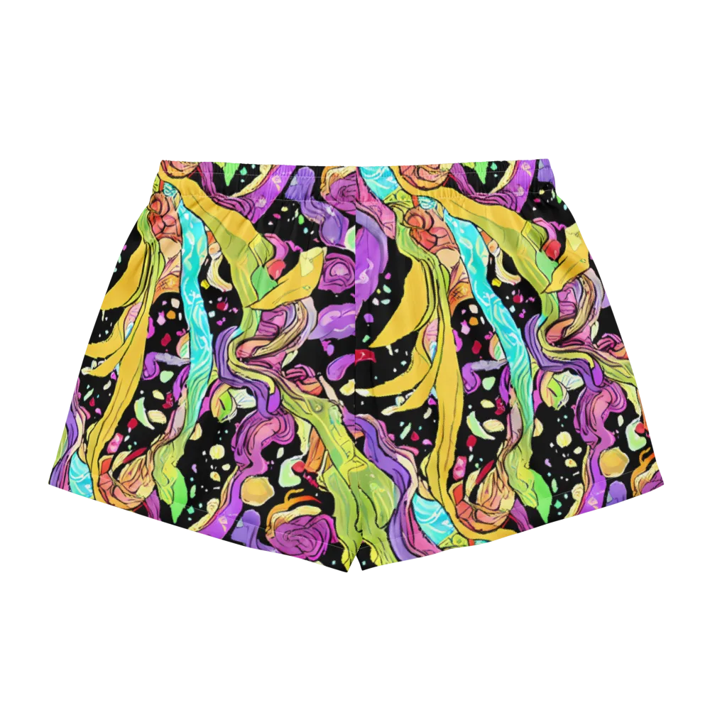 Neon Petal Riot on Women's Pajama Shorts — Back