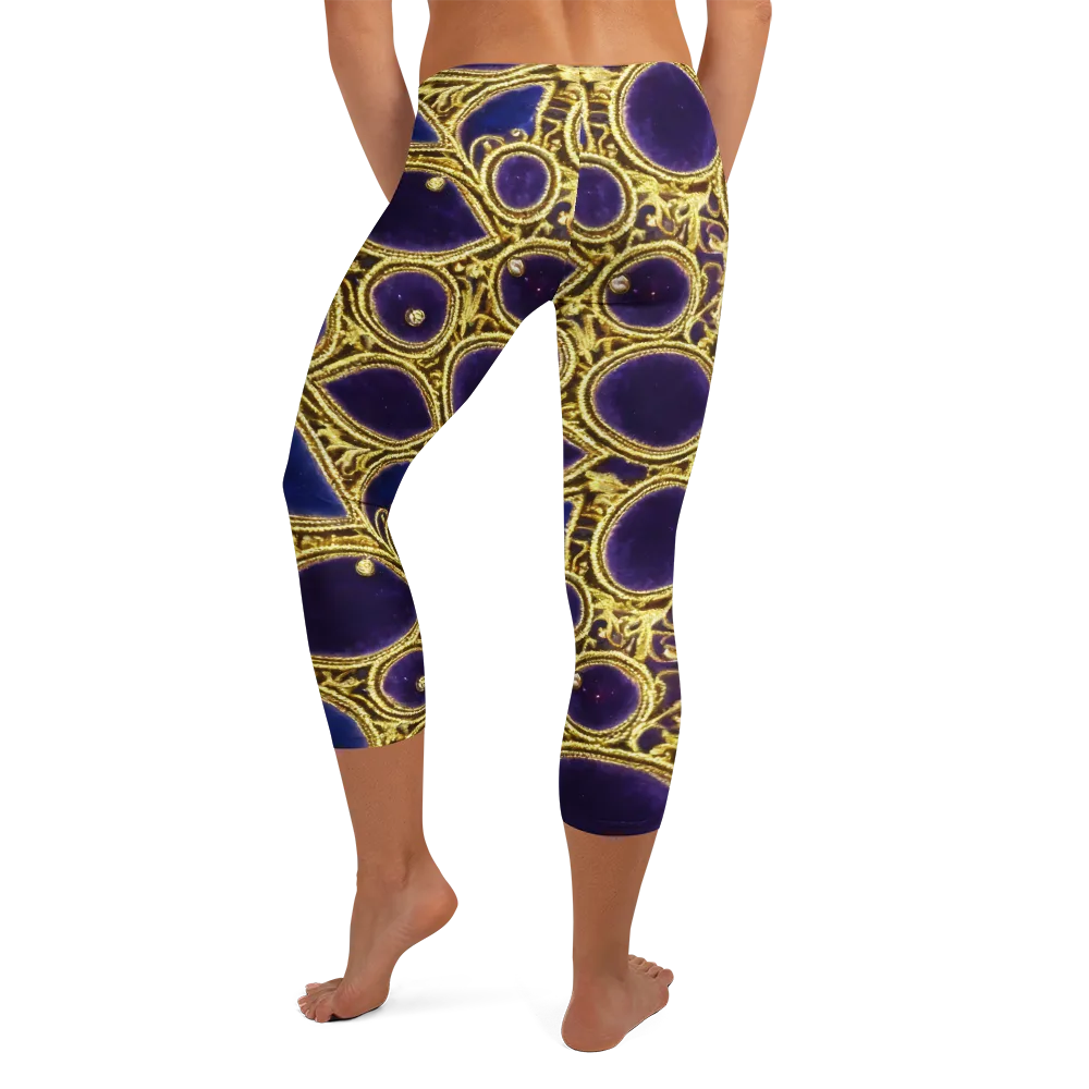 Gilded Midnight on Capri Leggings — Back
