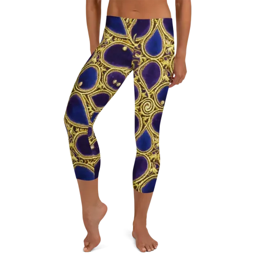Gilded Midnight on a Capri Leggings