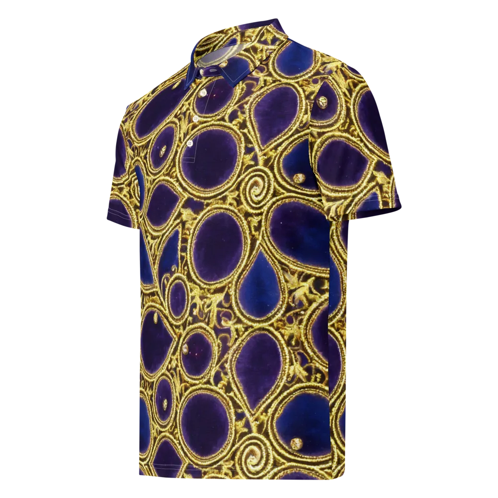 Gilded Midnight on Men's Slim Fit Polo Shirt — Left Front