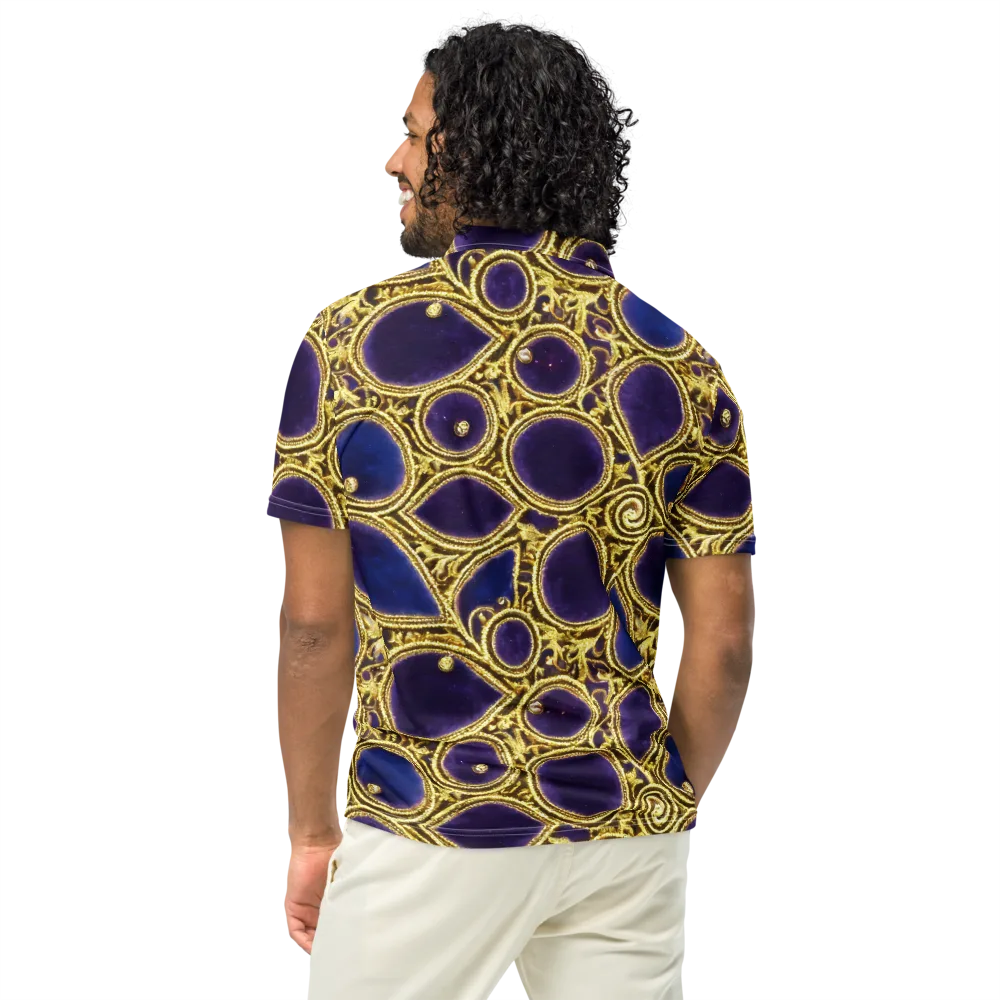 Gilded Midnight on Men's Slim Fit Polo Shirt — Back