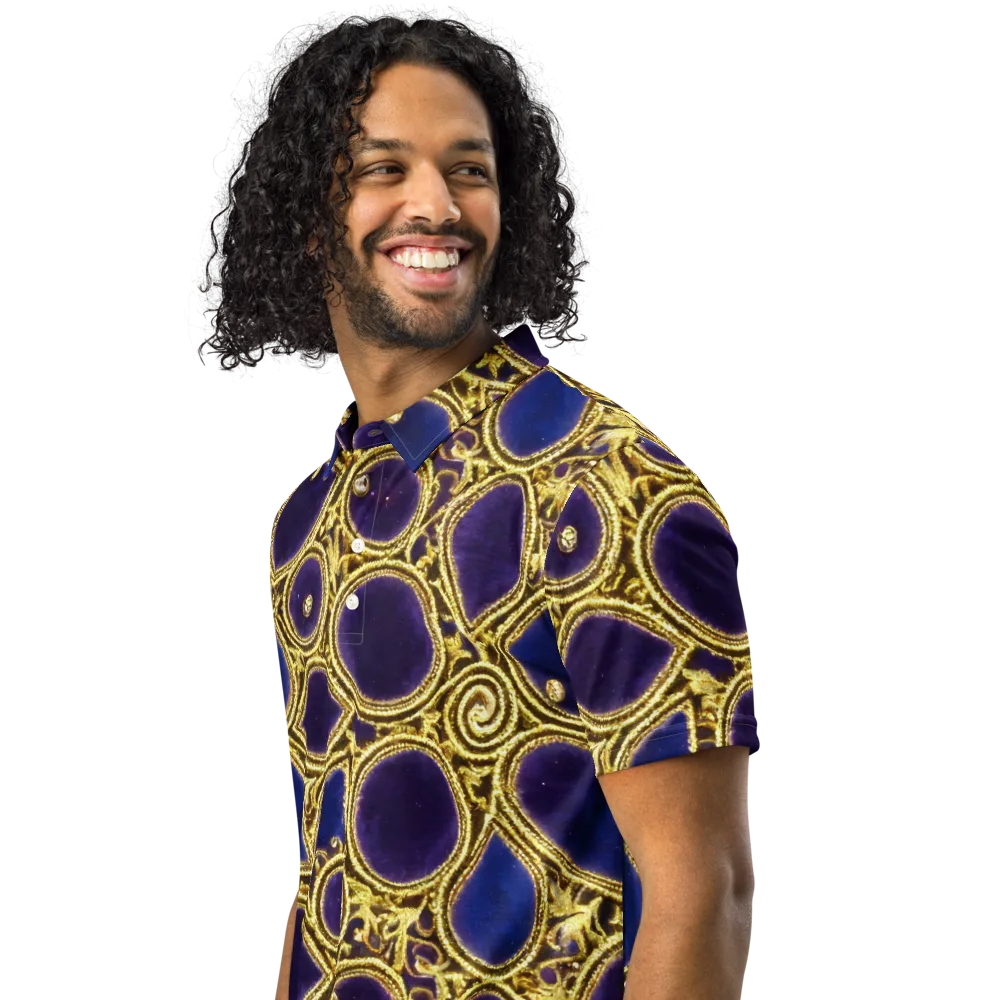 Gilded Midnight on Men's Slim Fit Polo Shirt — Left Front