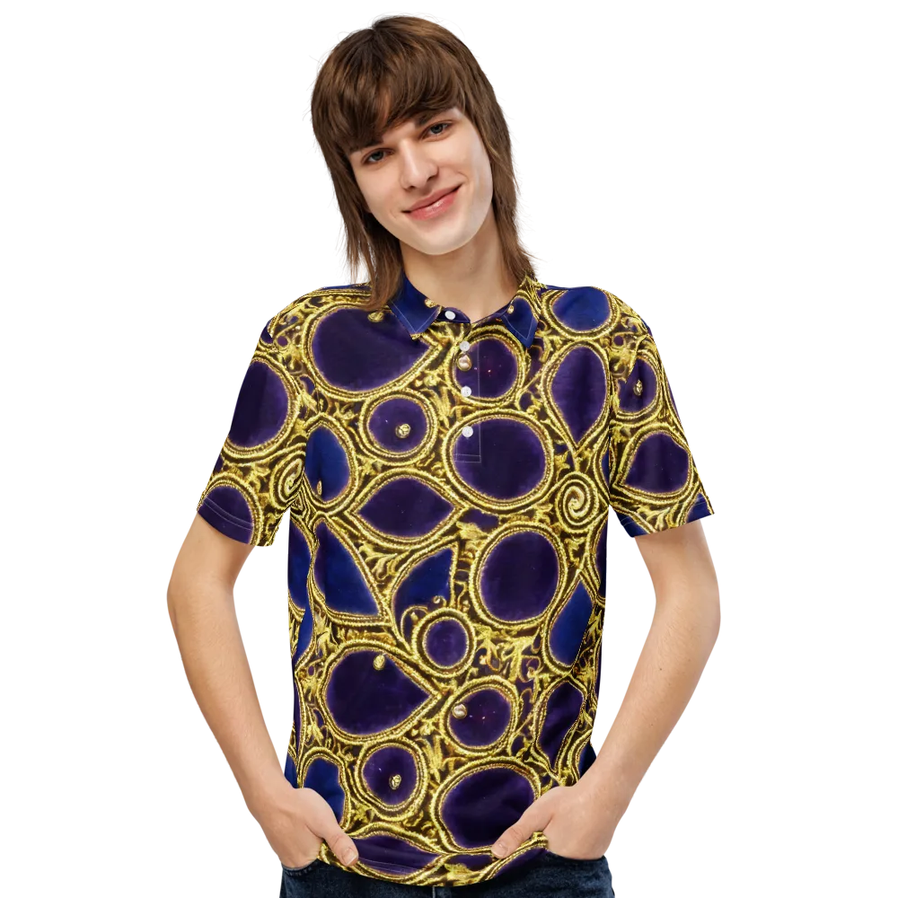 Gilded Midnight on Men's Slim Fit Polo Shirt — Front