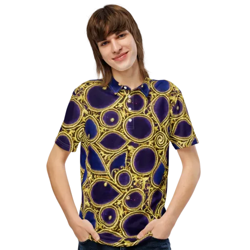 Gilded Midnight on a Men's Slim Fit Polo Shirt