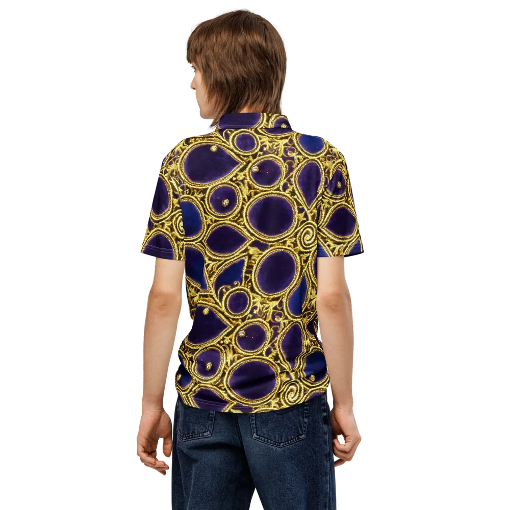 Gilded Midnight on Men's Slim Fit Polo Shirt — Back