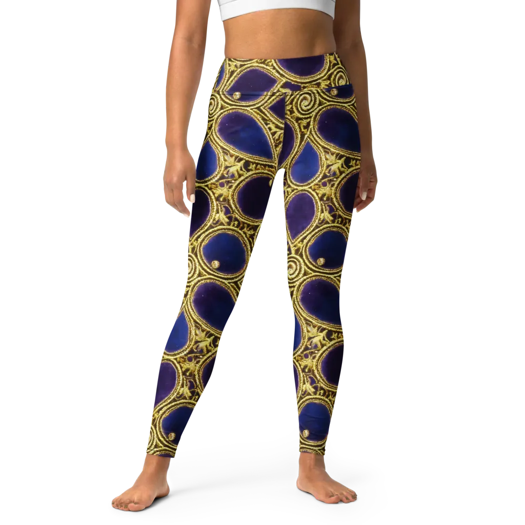 Gilded Midnight on Yoga Leggings — Front