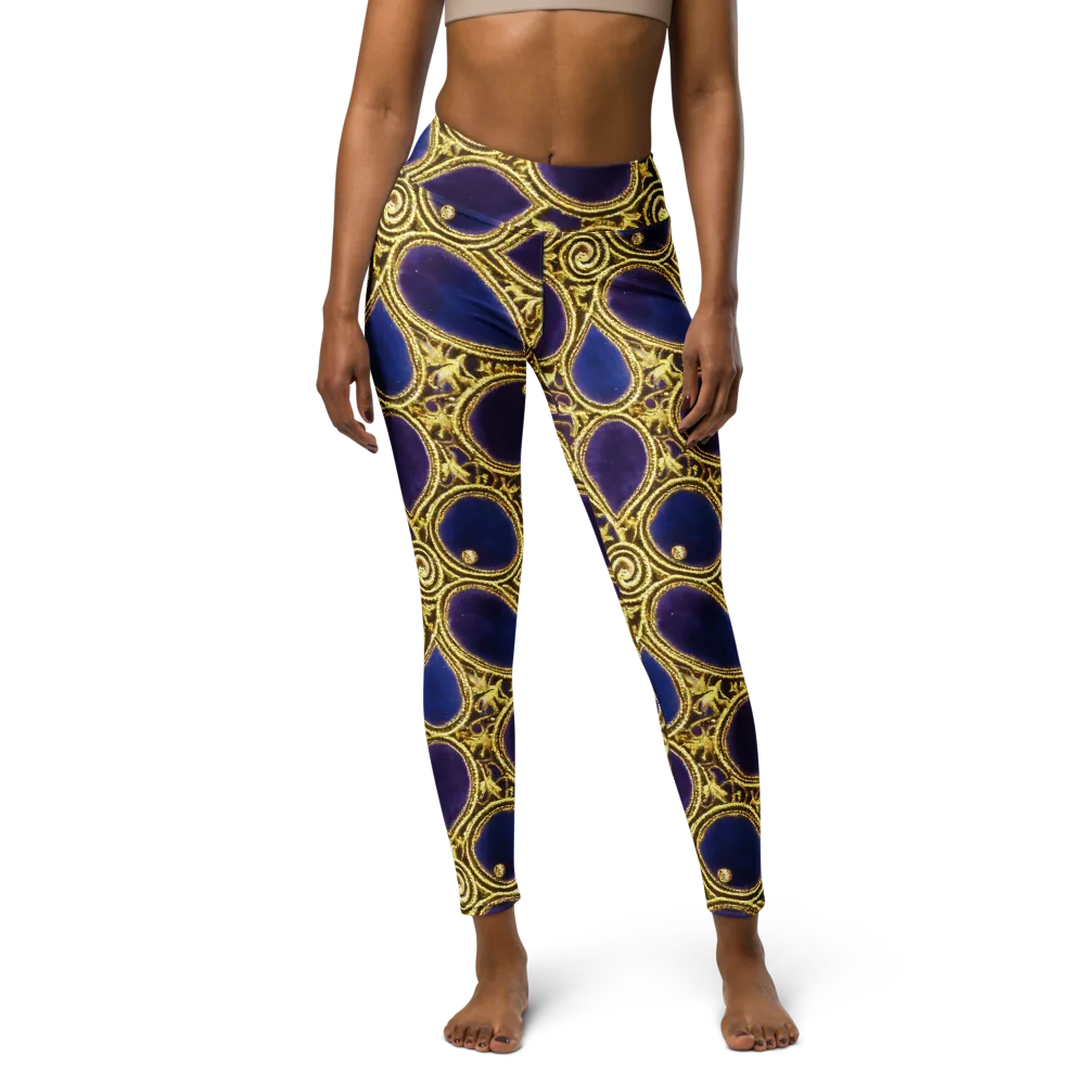 Gilded Midnight on Yoga Leggings — Front